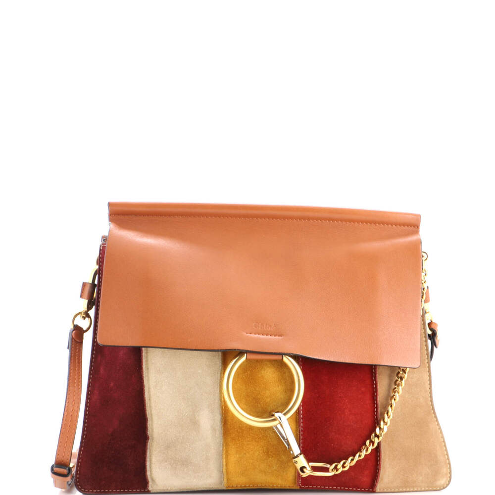 Chloe Faye Shoulder Bag Stitched Suede #320536C89B